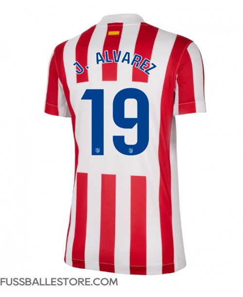 Günstige Atletico Madrid Julian Alvarez #19 Heimtrikot Damen 2025-26 Kurzarm Günstige Atletico Madrid Julian Alvarez #19 Heimtrikot Damen 2025-26 Kurzarm